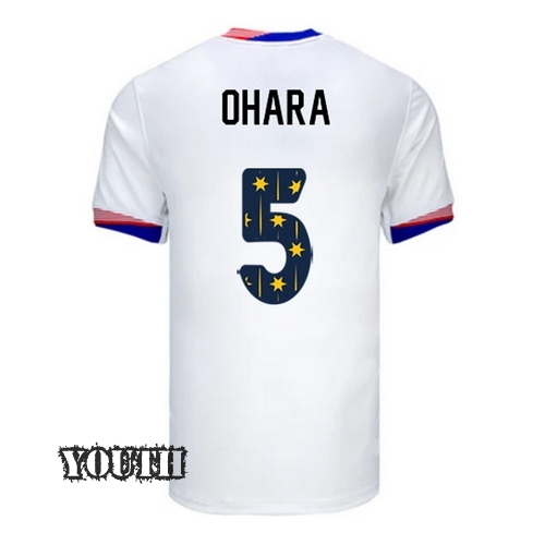 24/25 USA Kelley O'Hara Home Youth Jersey Stars Number