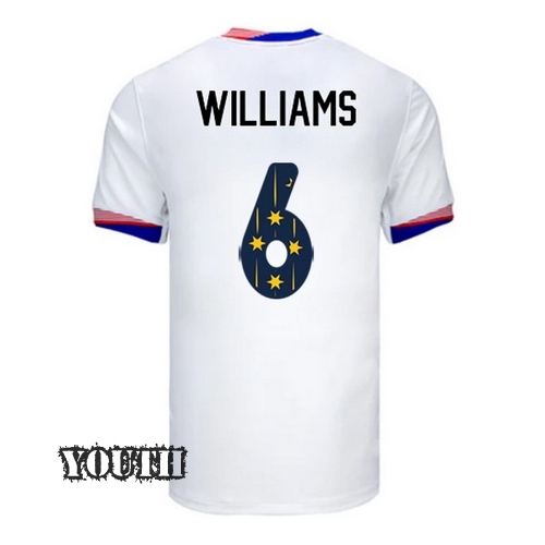 24/25 USA Lynn Williams Home Youth Jersey Stars Number