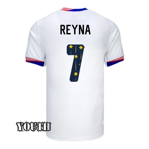 24/25 USA Giovanni Reyna Home Youth Jersey Stars Number