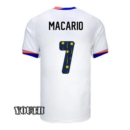 24/25 USA Catarina Macario Home Youth Jersey Stars Number