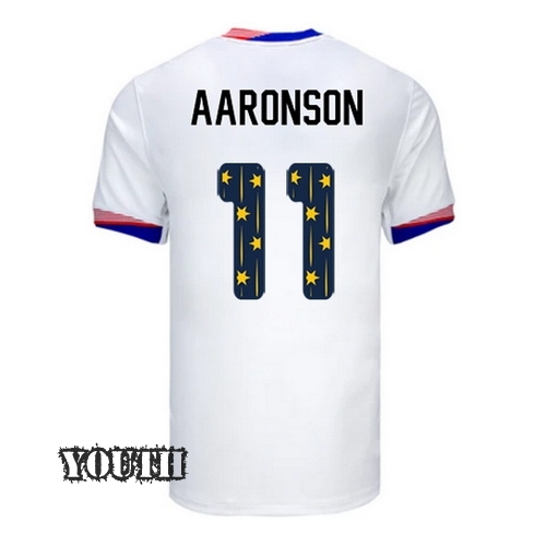 24/25 USA Brenden Aaronson Home Youth Jersey Stars Number