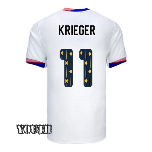 24/25 USA Ali Krieger Home Youth Jersey Stars Number