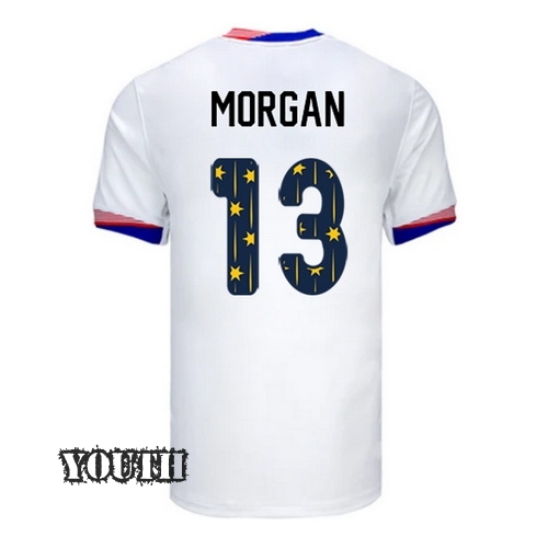 24/25 USA Alex Morgan Home Youth Jersey Stars Number