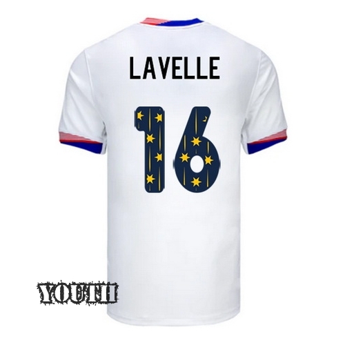 24/25 USA Rose Lavelle Home Youth Jersey Stars Number