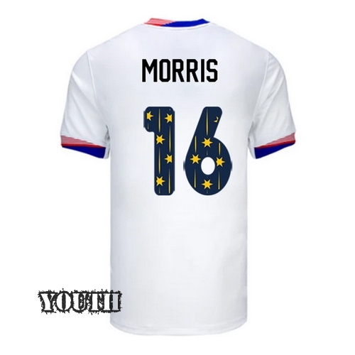 24/25 USA Jordan Morris Home Youth Jersey Stars Number