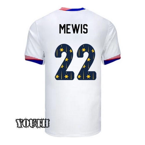 24/25 USA Kristie Mewis Home Youth Jersey Stars Number