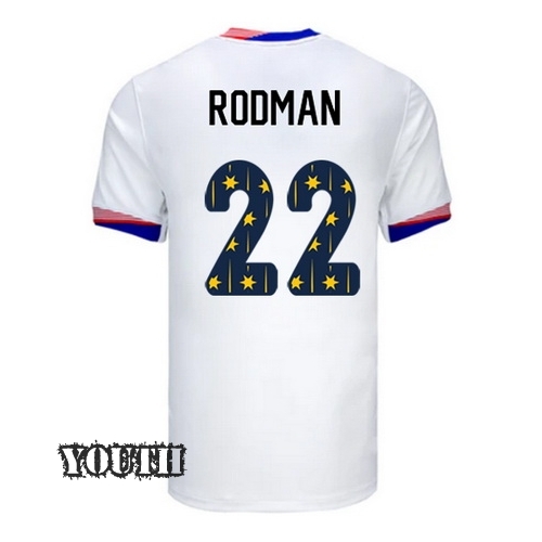 24/25 USA Trinity Rodman Home Youth Jersey Stars Number