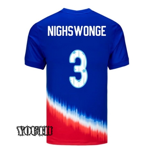 24/25 USA Jenna Nighswonger Away Youth Jersey Stars Number