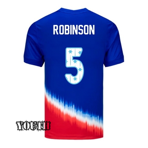 24/25 USA Antonee Robinson Away Youth Jersey Stars Number