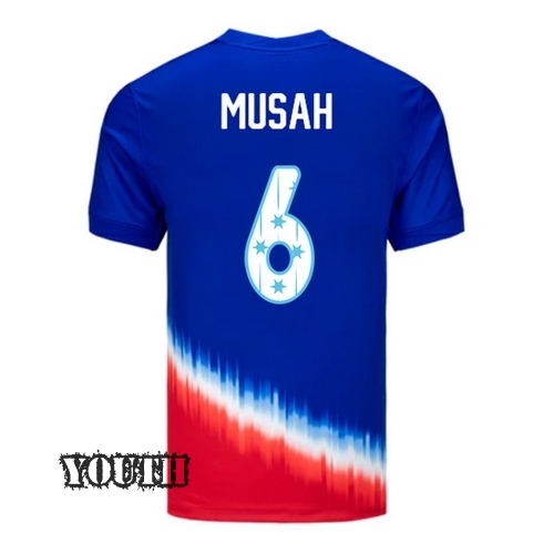 24/25 USA Yunus Musah Away Youth Jersey Stars Number