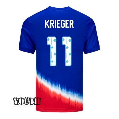 24/25 USA Ali Krieger Away Youth Jersey Stars Number