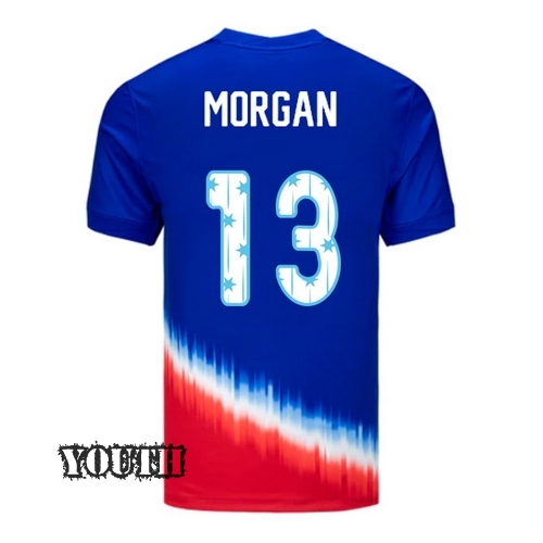 24/25 USA Alex Morgan Away Youth Jersey Stars Number
