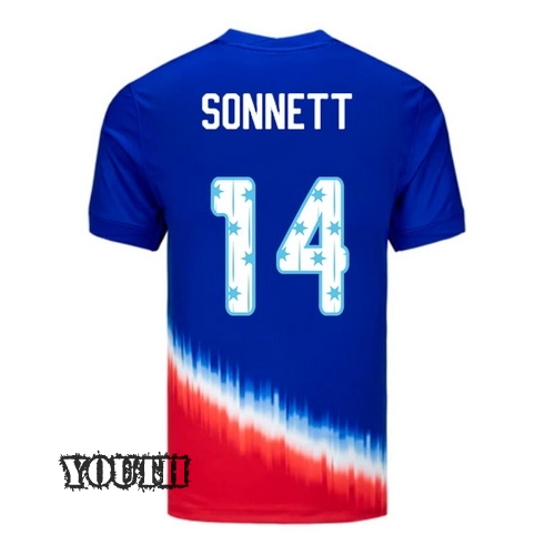 24/25 USA Emily Sonnett Away Youth Jersey Stars Number