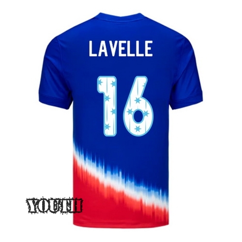 24/25 USA Rose Lavelle Away Youth Jersey Stars Number