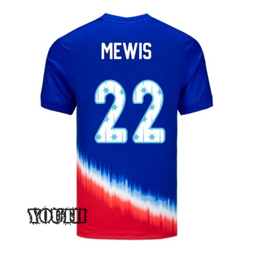 24/25 USA Kristie Mewis Away Youth Jersey Stars Number