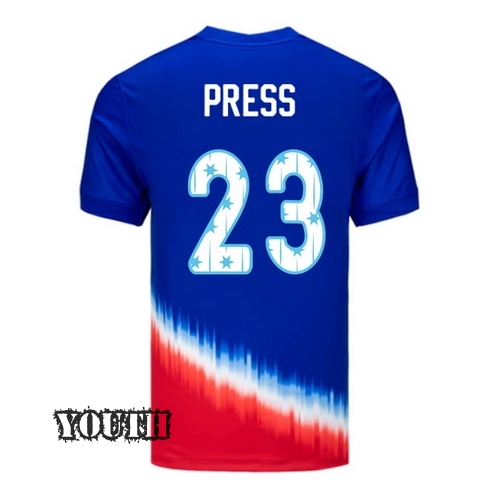24/25 USA Christen Press Away Youth Jersey Stars Number